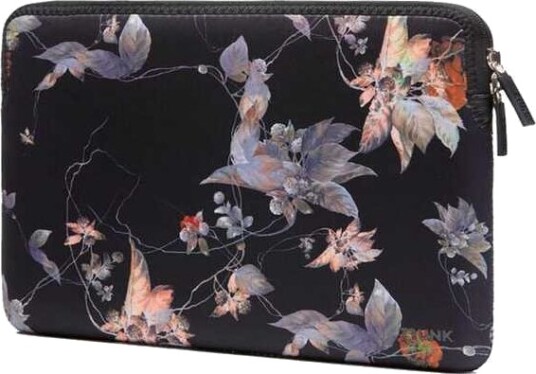 14" Pc Etuiet Svart Blomst. Neopren