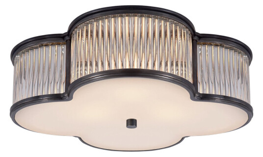 Basil 17" plafond Gun Metal/klarglas