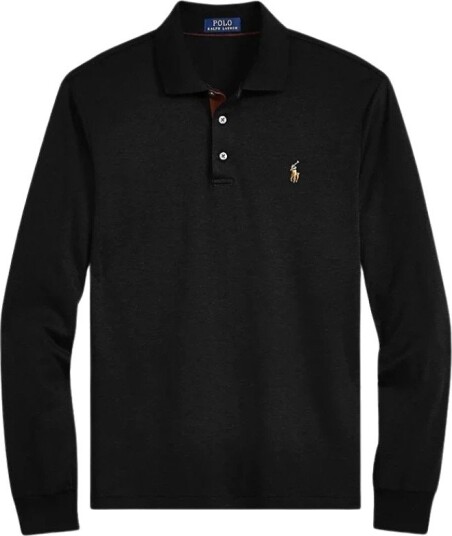 Polo Ralph Lauren Pima Polo Lsl Knt Black L