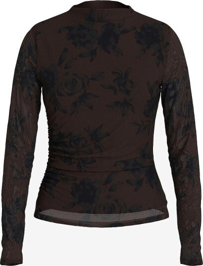 Vila - Bluse Virikke L/S Funnel Neck Top - - Brun