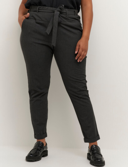 Kaffe Curve Kcjia Belt Pants - Grey - 44 Kaffe Curve Kcjia Belt Pants - Grey - 44