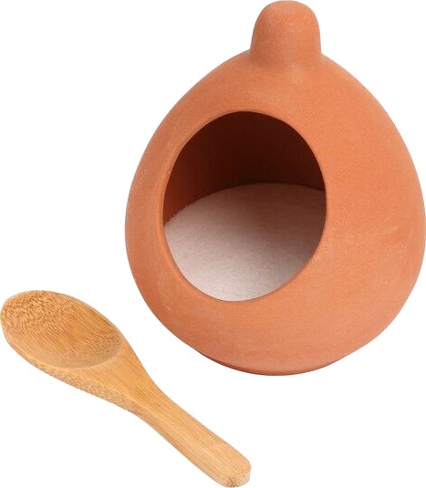 Dexam Terracotta saltkar med skje 9 cm