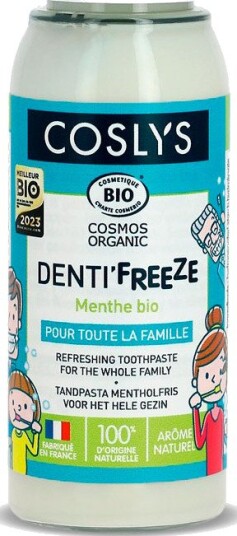 Økologisk tannpasta COSLYS Denti"Freeze Mild Mint pumpeflaske 75g