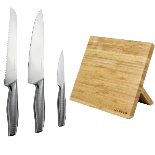 Essentials Knivsett i 3 deler med magnetisk knivblokk Essentials Knivsett i 3 deler med magnetisk knivblokk