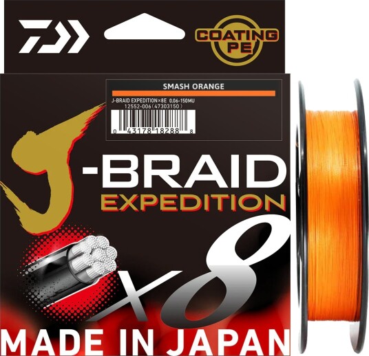 Daiwa J-Braid Expedition 150m Smash Orange Daiwa J-Braid Expedition 150m Smash Orange
