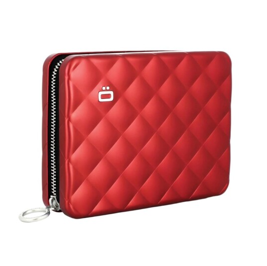 Ögon Designs - Quilted Aluminium zipper lommebok/mini clutch Rød