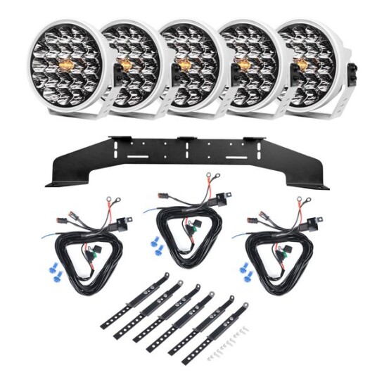 Ekstralys PURELUX 770 DRL Hvit   Rund / 18 cm / 130W 5 stk   Komplett pakke WRC
