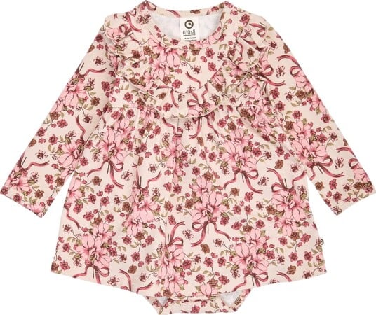 Müsli Kjolebody I/e   Bukett Frill   Oak/Blush/Baroque Rose   Müsli   68   Kjole Beige Brun Hvit Rosa   62