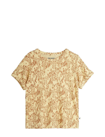 Mini Rodini Mini Leopard Aop Ss Tee - Beige - 56/62