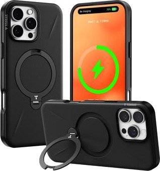iPhone 16 Pro Torras Ostand Q Pro MagSafe-deksel - svart