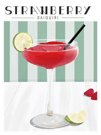 Plakat Jordbær Daiquiri Plakat Jordbær Daiquiri
