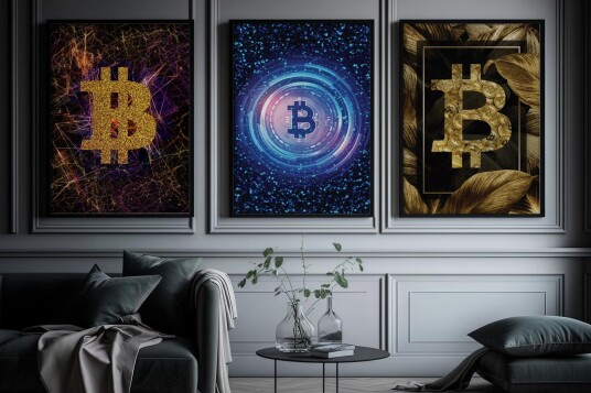 Plakat Bitcoin Kunstsamling / Sett med 3 Plakat Bitcoin Kunstsamling / Sett med 3