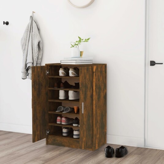vidaXL Skohylle r?kt eik 60x35x92 cm konstruert tre vidaXL Skohylle r?kt eik 60x35x92 cm konstruert tre