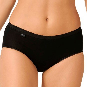 Sloggi Truser 2P Basic Plus Midi Briefs Svart bomull 38 Dame Sloggi Truser 2P Basic Plus Midi Briefs Svart bomull 38 Dame