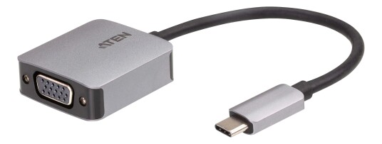 ATEN USB-C til VGA-adapter 1920x1080 D-Sub Sølv/Sort