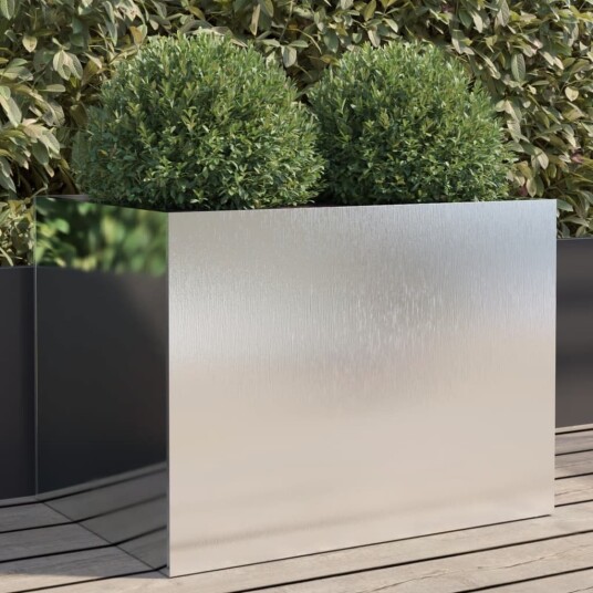 Plantekasse sølv 62x47x46 cm rustfritt stål