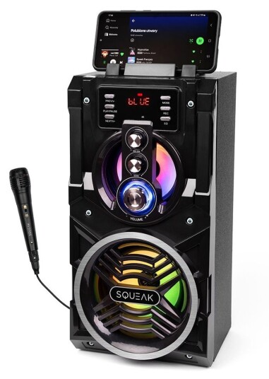 Squeak SQ1000 Bluetooth Karaoke høyttaler Svart
