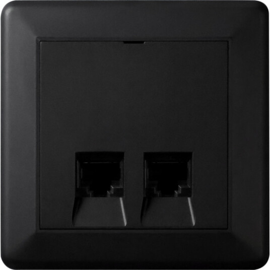Lanse Modularkontakt 2xKat 6 Utp Påvegg Sort Ncs