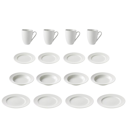 Aida Groovy dinnerset 16 pcs White 88329