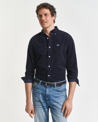 Gant Bomullscorduroy skjorte i regular fit EVENING BLUE L