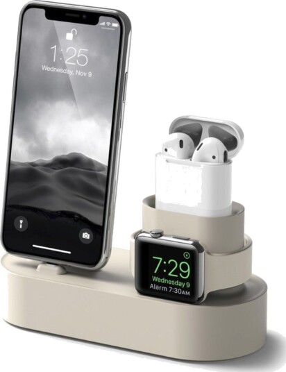 Taltech 3-in-1 Ladestasjon for iPhone, AirPods & Apple Watch Beige