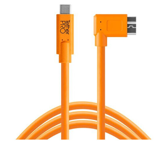 TETHER USB-C to 3.0 Micro- B Right Angle 4,60m orange