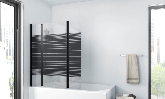 Knutby Dusjvegg 140 cm - Svart