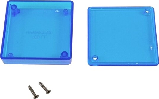 Hammond Electronics 1551TTTBU 60 × 60 × 15 mm ABS Blå Transparent Kabinett