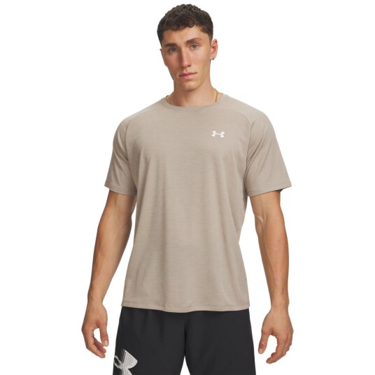 Under Armour Men"s UA Tech Textured Short Sleeve Timberwolf Taupe XL