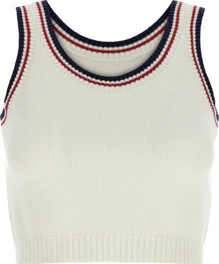 Brunello Cucinelli Dame Topper Hvit XS,