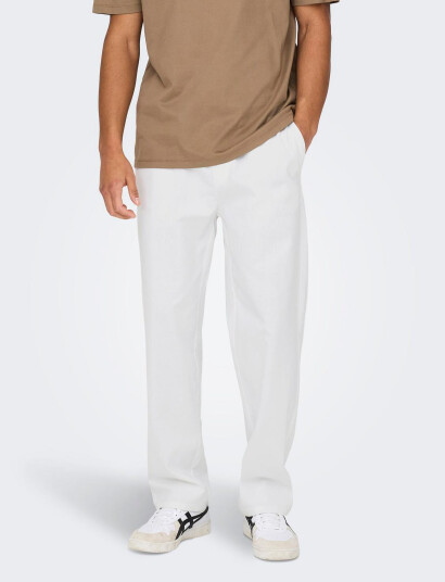 ONLY & SONS Onssinus Loose 0007 Cot Lin Pant Noos - White - L ONLY & SONS Onssinus Loose 0007 Cot Lin Pant Noos - White - L