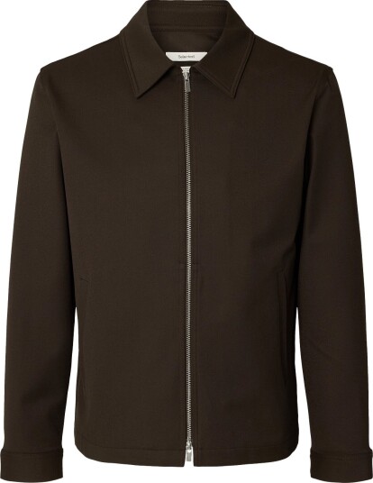 Selected Slmregular Finn Zip Jacket Noos Brown XXL