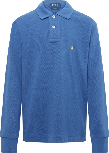 Ralph Lauren Kids Cotton Mesh Long Sleeve Polo Blue 150 161