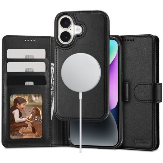 Tech-Protect 2-i-1 Magsafe Lommebok Deksel for iPhone 16 - Svart
