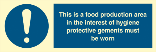 Jo Safety This is food production area..