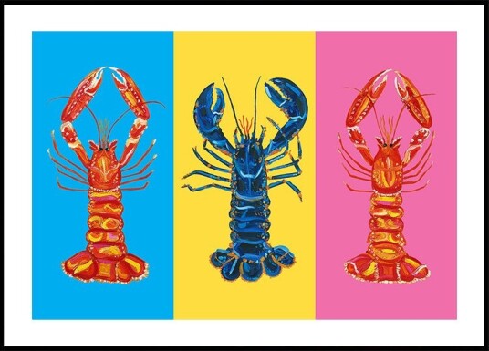 Lobster Langoustines Pop Art Plakat Plakat / 100x150cm Lobster Langoustines Pop Art Plakat Plakat / 100x150cm