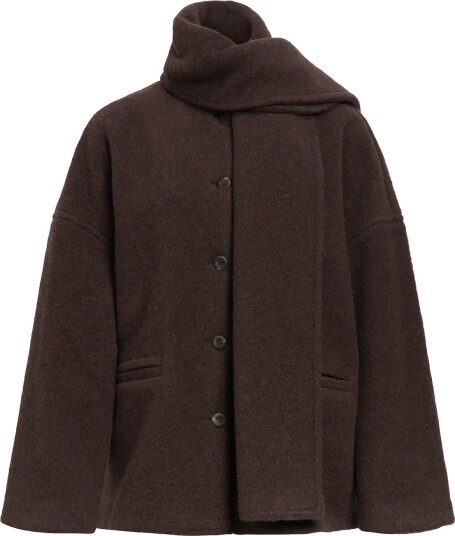 Object Objmaise L/S Lo Scarf Jacket Noos SEAL BROWN 34