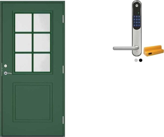 Ytterdør Swedoor Clever-Line+ Tiveden med Yale Doorman Classic Home