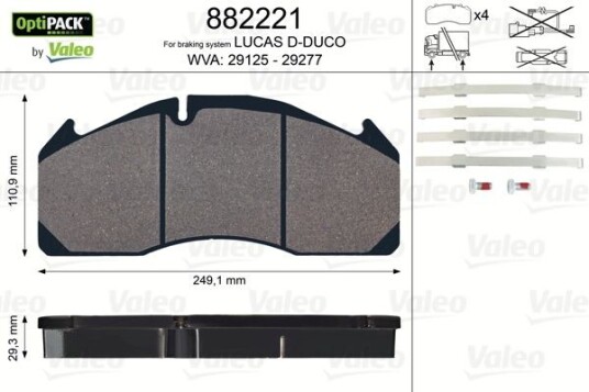 Bremseklosser VALEO 882221