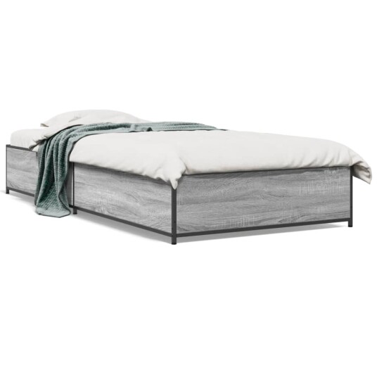  Sengeramme grå sonoma 90x190 cm konstruert tre og metall 8721012986459