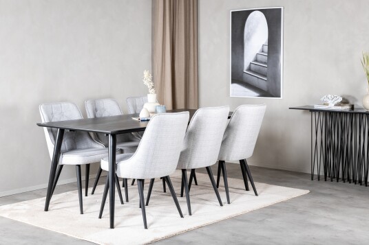 Venture Home Spisegruppe Larrinzar 180 cm + 6 stk Chantor Spisestoler