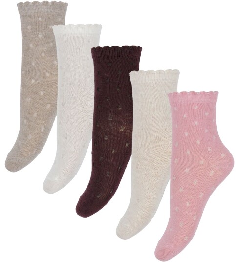 Minymo Socks W. Knit (5-Pack) - Multi/patterned - 19\22