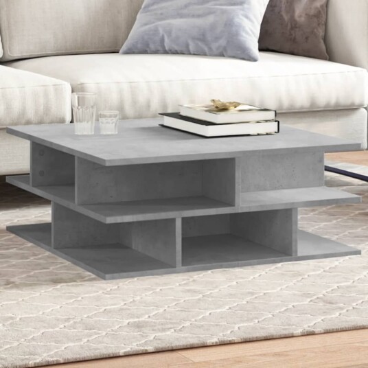 Salongbord betonggrå 70x70x29 cm konstruert tre 840747 Salongbord betonggrå 70x70x29 cm konstruert tre 840747