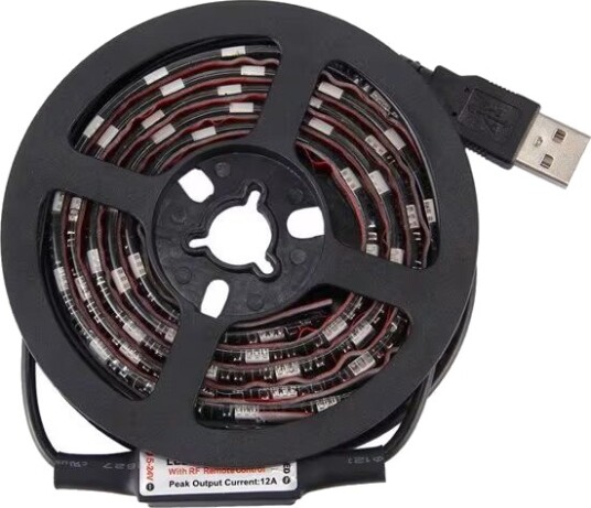 Tv belysning Usb med fjernkontroll 12W 60 LEDs SMD 5050 RGB 1x1m