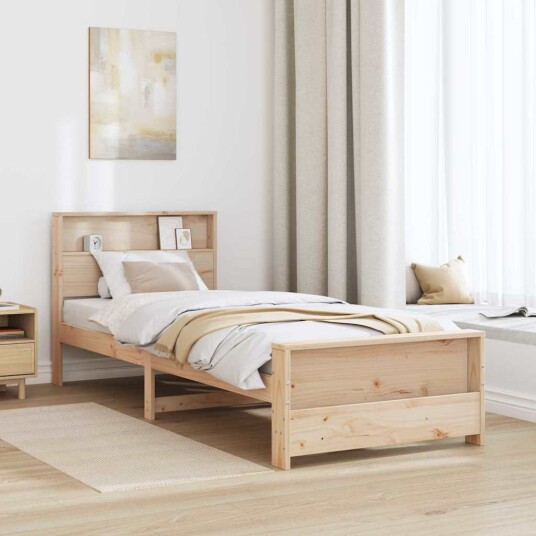  Sengestamme med hodegjerde Brun 100 x 200 cm Heltre furu