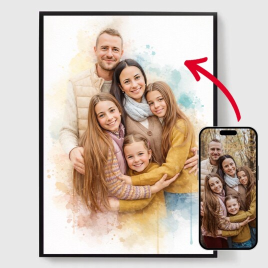 Namly Design Personalisert Plakat Familieakvarellportrett AI Plakat POSTERUYJJKZ