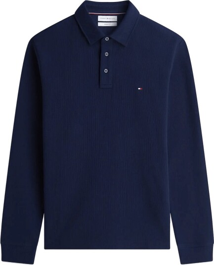 Tommy Hilfiger Ls Waffle Reg Polo Navy XXL