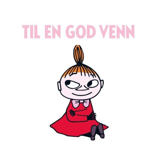 Moomin Mummi kort dobbelt 75x75 cm Til en god venn hvit