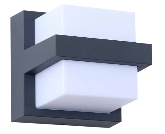 Lindby Fyra Square LED Smart Utendørs Vegglampe Grå