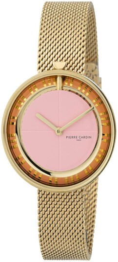 Pierre Cardin Dameklokke CMA.0016 Marais Piano Rosa/Gulltonet stål